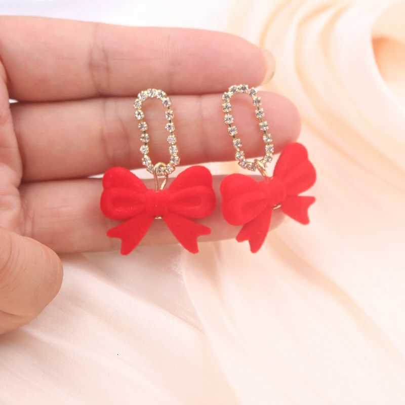 Black Bowknot Hang Earrings for Women Korean Design Red Bow tie Crystal Long Dangle Earring Wedding Jewelry Brincos Aretes Gift Y250812