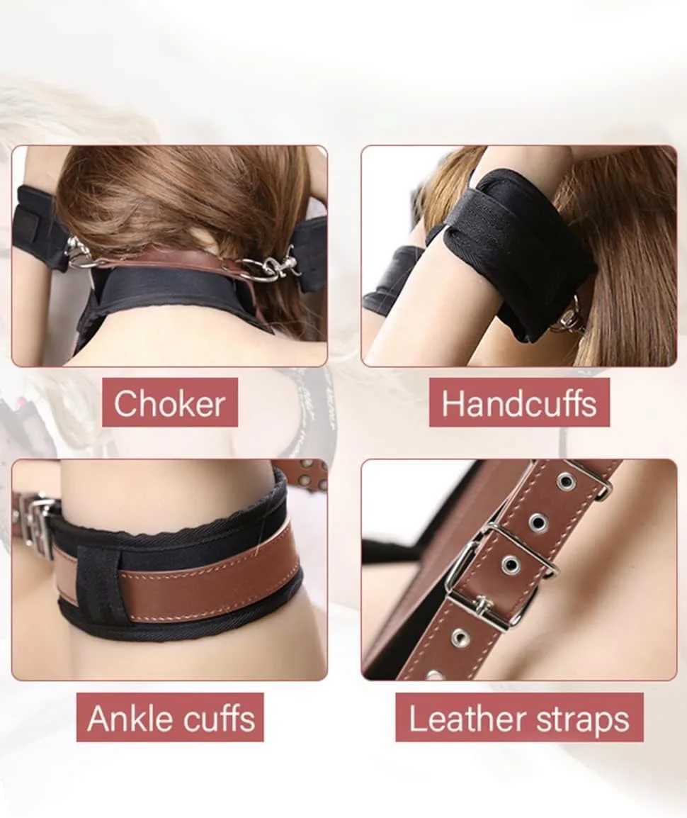 18+ BDSM Adult Toys for Couples Sex Aid Women Handcuffs Ankle Shackles Bondage Hand and Foot Straps Leg Retainer Erotic Sex Toy XJ250813