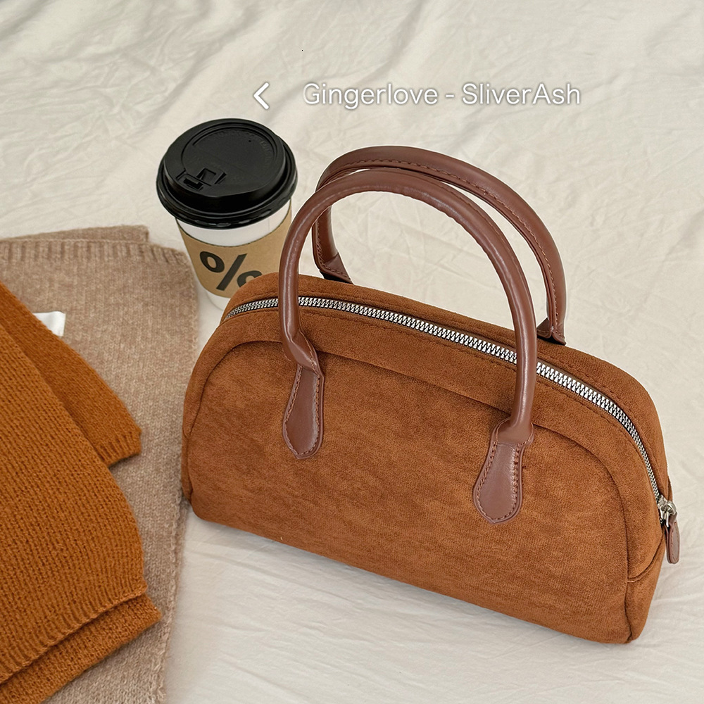 Korean Autumn Winter New Niche Design Ins Suede Handbag for Women Texture Versatile Commuting Bowling Bag ddmymarket