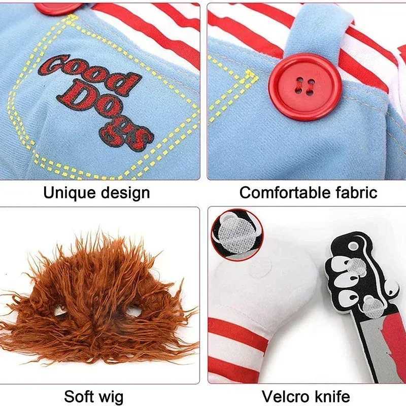 Funny Chucky Dog Clothes Halloween Christmas Party Costume for Small Medium Large Dogs Cosplay Outfit XJ250813