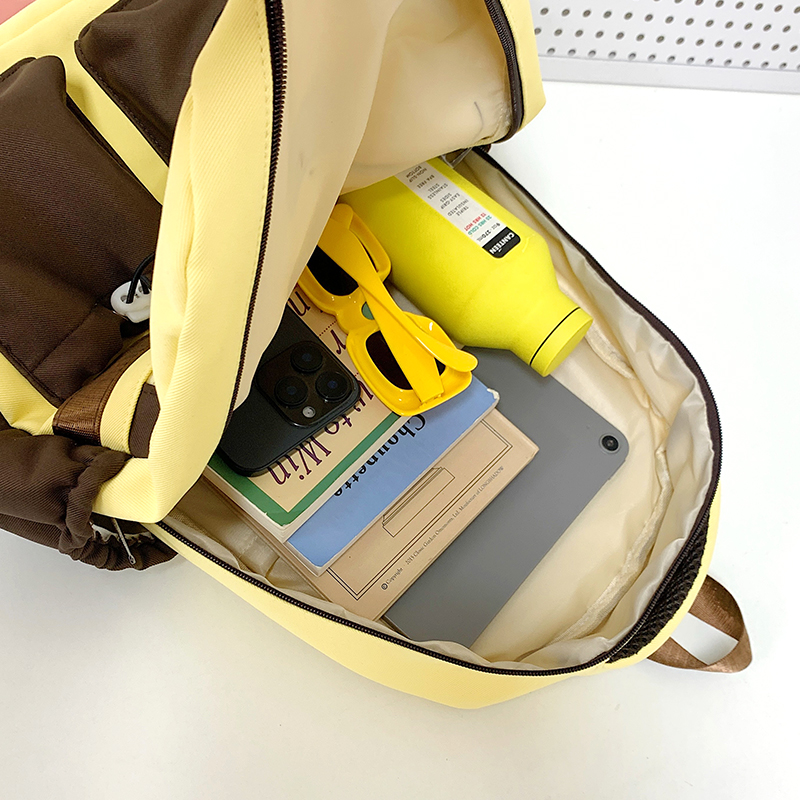 New Korean-style color-blocking versatile backpack, large-capacity nylon backpack, fashionable and simple casual student backpack