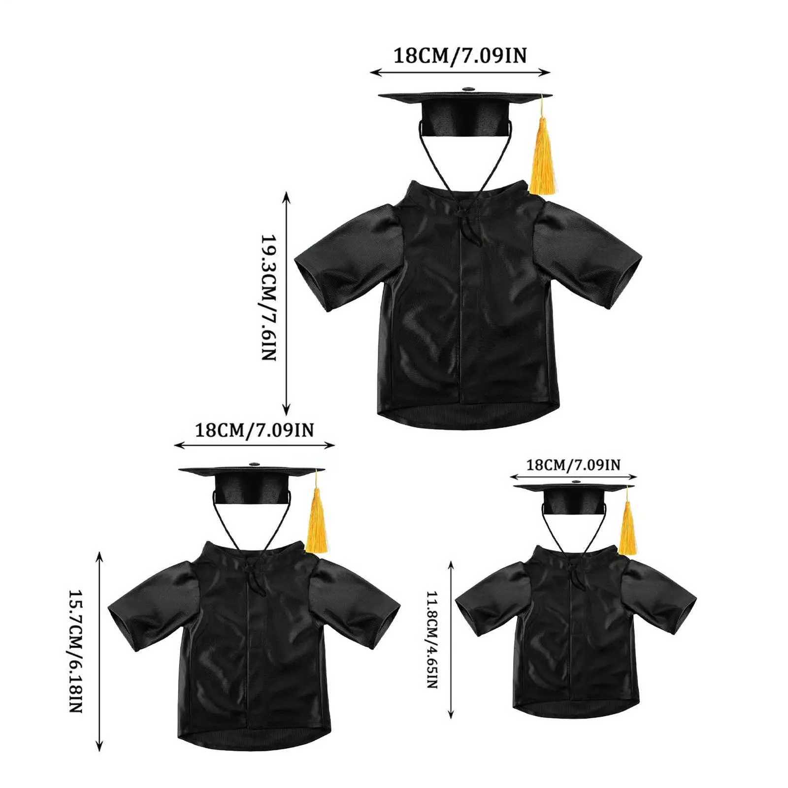 Hat and Gown for Dogs Washable Dog Graduation Hat and Gown Washable Costume Set with Tassel Shirt Pet Clothes for Little Cats XJ250813