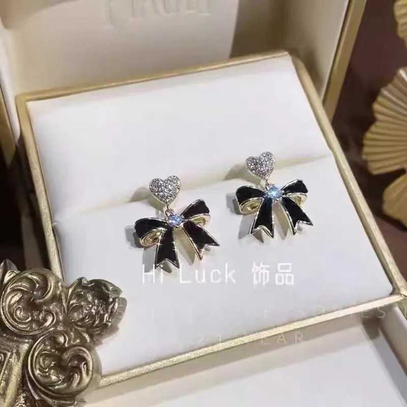 Simple Black Bow Earrings for Women Fashionable Personalized Beautiful Daily AccESSories Party Jewelry Premium Gifts Y250812