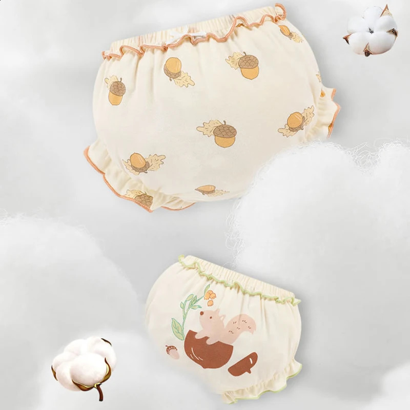 4 Pcs Girls Underwear Soft Cotton Child Cartoon Kids Bread Pants ChildrenS Panties For 250812