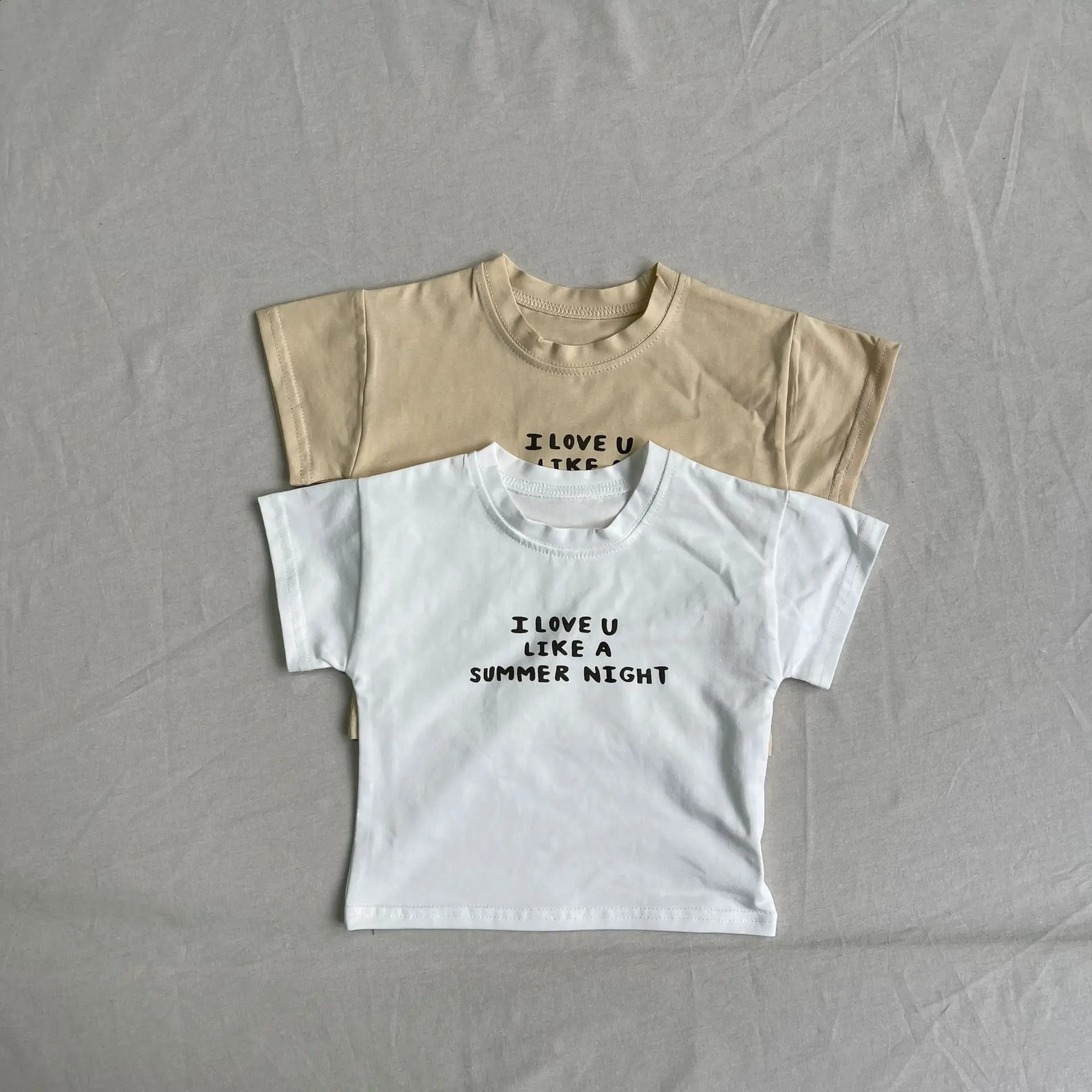 Summer Baby Boy Short Sleeve T Shirts Letter Print Infant Girl Cotton Tee Cute Toddler Casual Tops Kids Shirt Clothes 250812