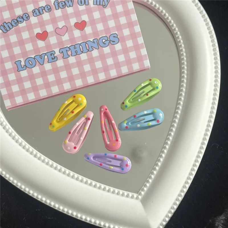 40Pcs/Lot DIY Children Hair Accessories 3cm Candy Color Hairpin Cute Mini Water Dropping Barrette Kids Headdress Girls Hair Clip 250812