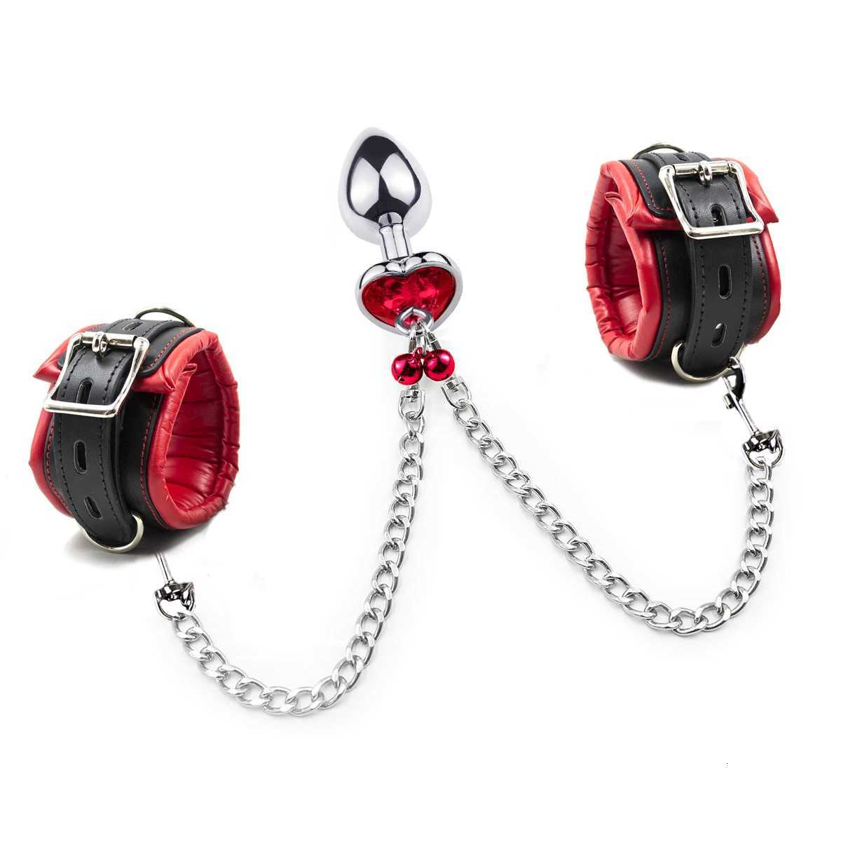 Thierry Anal Plug to Wrist Kit Bondage BDSM Restraints Fetish Handcuffs Adult Games Product Sex Toys for Women Men XJ250813