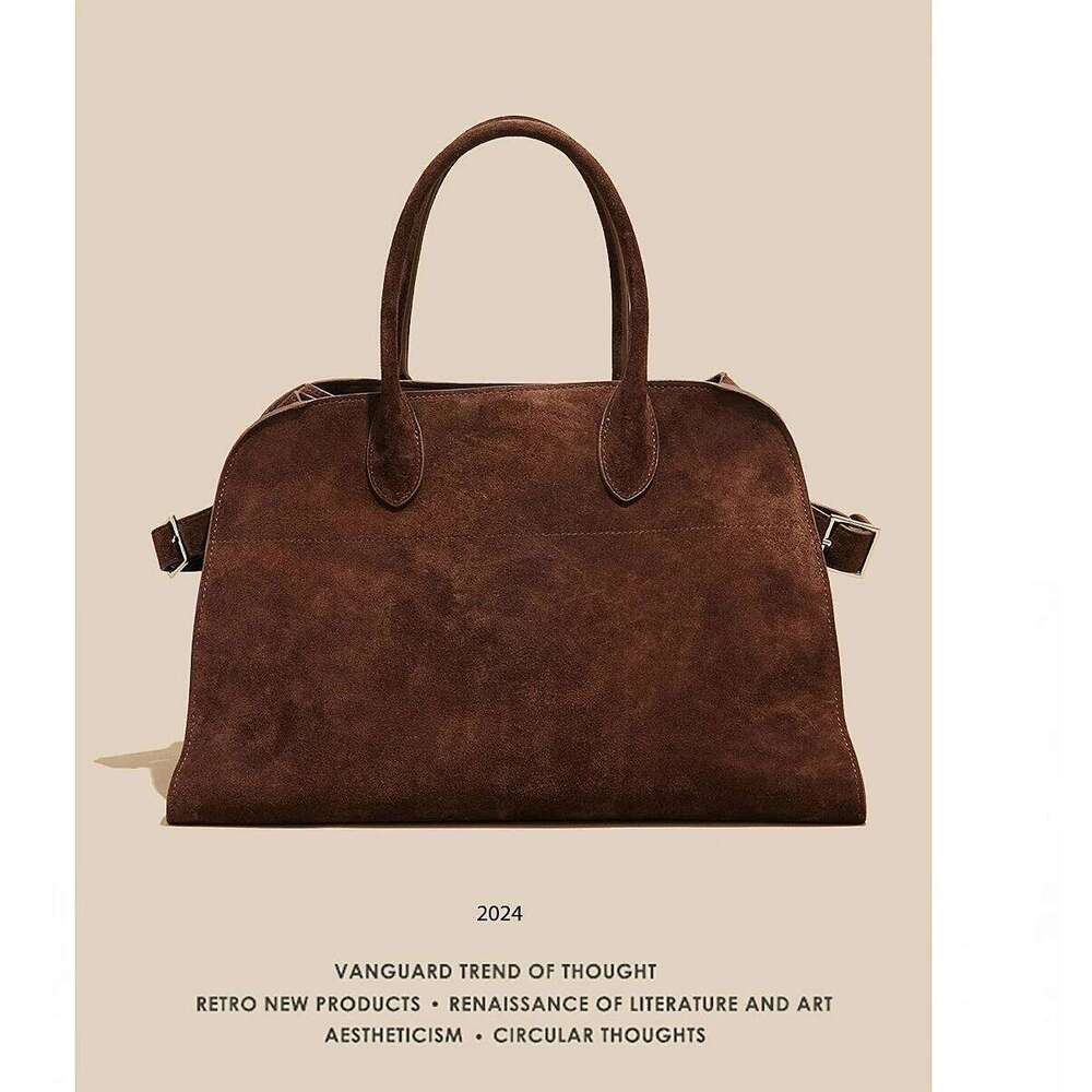 Handheld suede frosted leather tote women large capacity bag