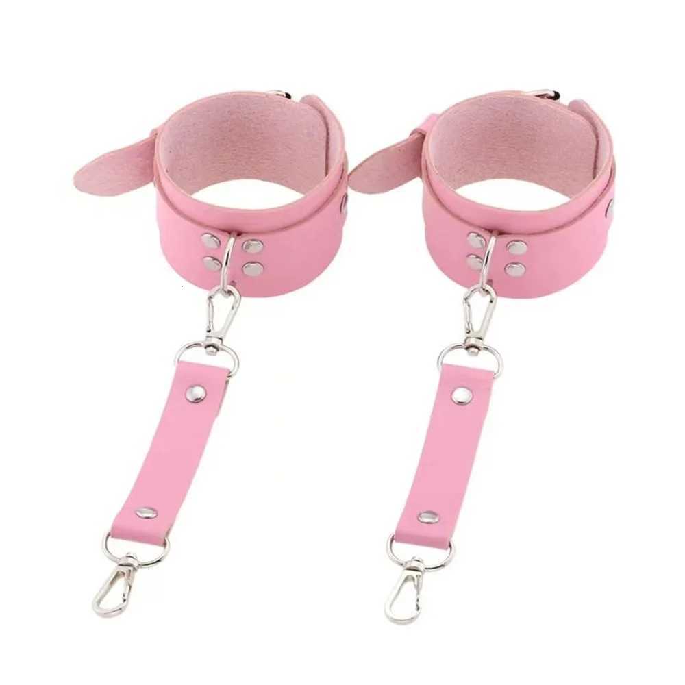 Adult Sex Games Products Punk Gothic Leather Cross Buckle Tied Shackles Sex Products Handcuffs Leg Irons Handcuffs for Sex W250813
