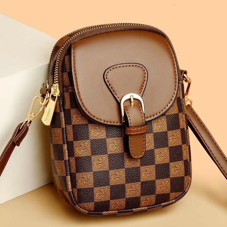 Fashion Plaid Women's Mini Handbag Free Shipping Designer Luxury New Phone Bag Casual Simple Geometric Pattern Shoulder Bag Crossbody Bag Portabl