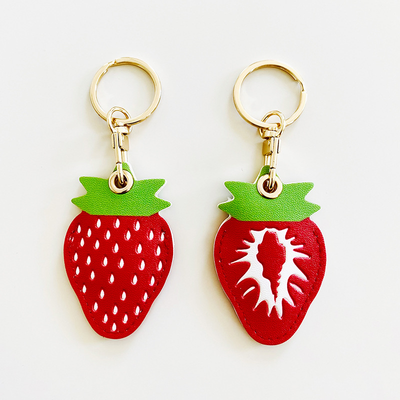 Creative Fruit-Inspired Pu Leather Key Ring Holder - Stylish & Functional