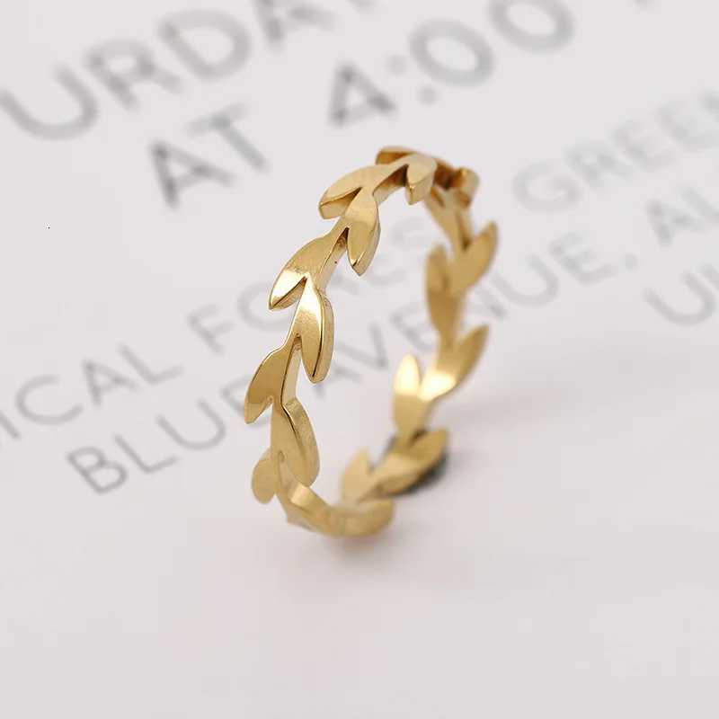 Stainless Steel Fashion Womens Open Enclose Leaf Rings Girls Botanical Women Knuckle Leaves Rings for Wedding Party Ins Jewelry W250812