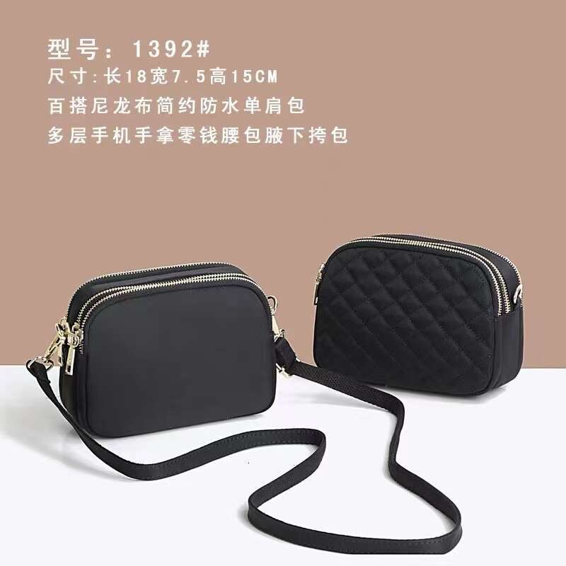 Women's New 2024 Fashion Trend Multi-layer Oxford Cloth Underarm Single Shoulder Crossbody Bag