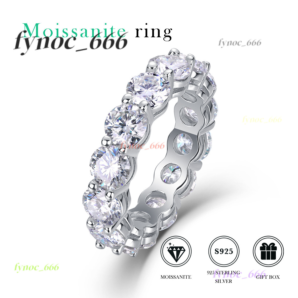 925 Sterling Silver Ring with 1ct Moissanite Center Stone Luxury Design for Special Occasions