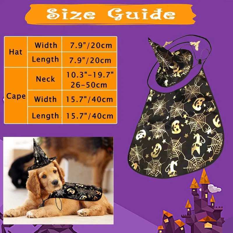 Halloween Dog Costume Adjustable Pet Cloak Cape with Wizard Hat Party Dogs Cosplay Funny Apparel Dog Cat Cool Dresses Decoration XJ250813