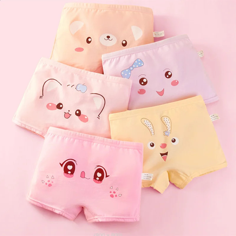 5Pcslot Baby Girls Cartoon Underpants Kids Underwear Cotton Panties Toddler Children 210years 250812
