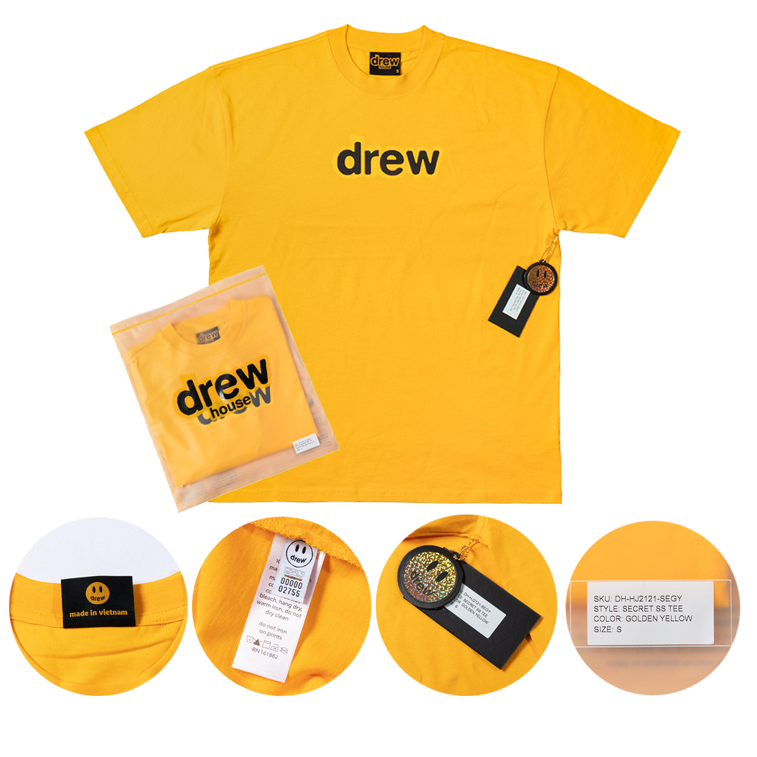 Drew House Designer luxury T shirt men's and women's T-Shirts Drew logo print