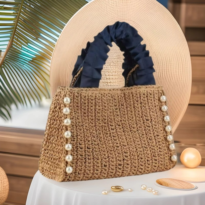 2025 New Women's Straw Woven Handbag Resort Beach Bag