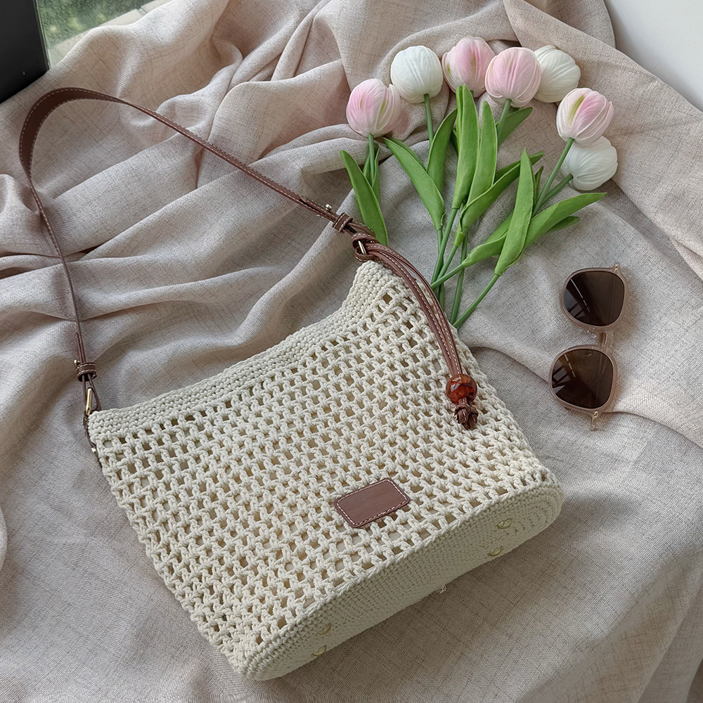 Woven Hollow Out for Women 2025 Vacation Travel Tote Beach Shoulder Underarm Bag ddmymarket