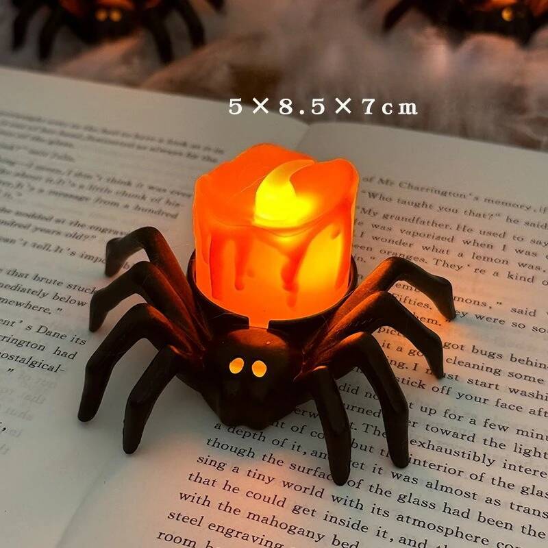 3/2/1PCSHalloween Decorations Spider Candles Night Lights Supplies Decorative Props Haunted House Horror Party Accessories ddmynov