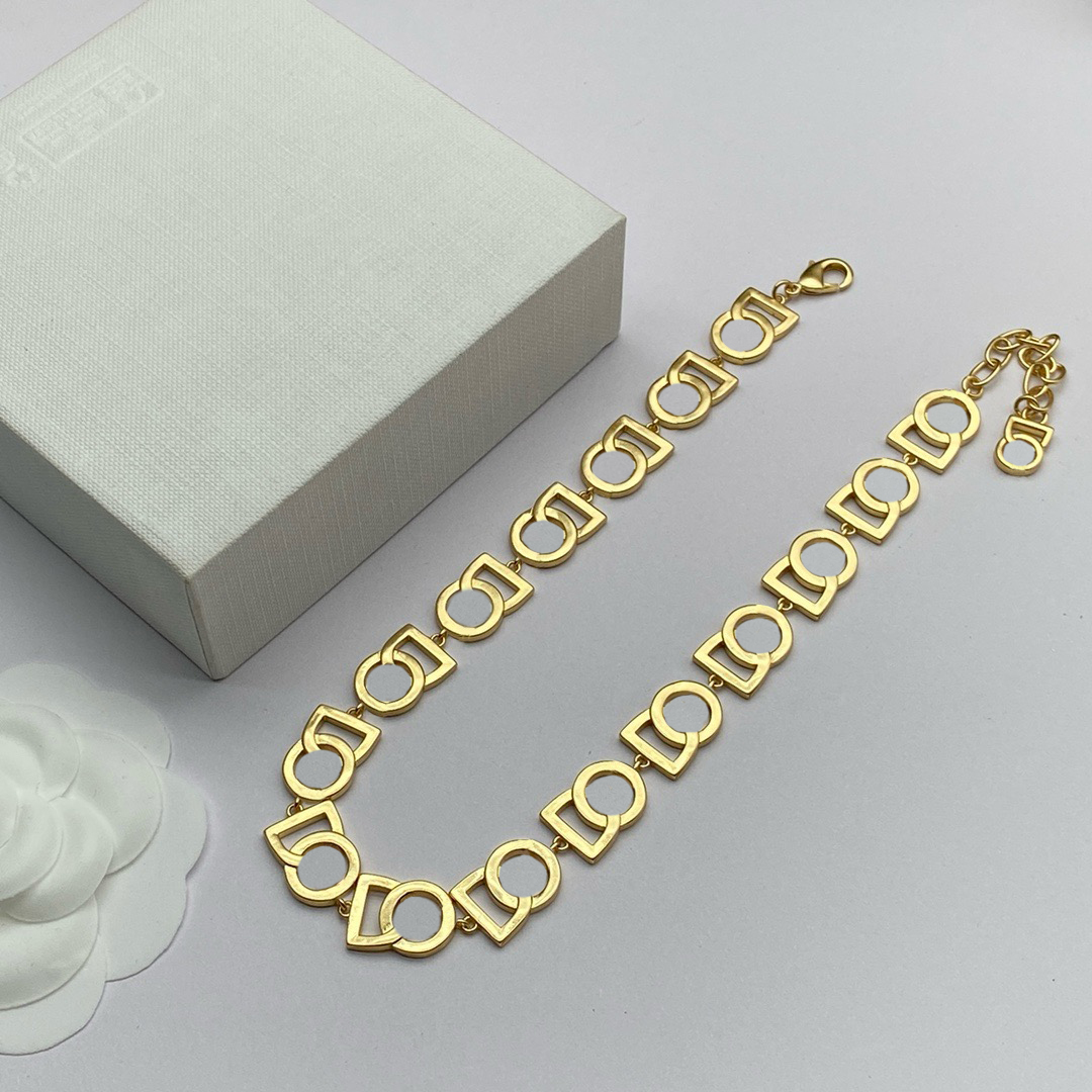 Fashion chain designer Necklaces & Pendants brass chain letter chain gift designer for women