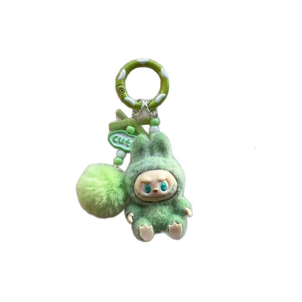Cute Mini Flocked Labu Bag Couple Car Keychain Decoration Pendant Phone Chain