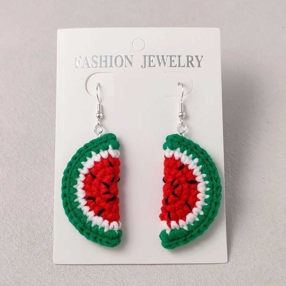 Crochet Cute Fashion Watermelon Earrings For Women Casual Wear For Beach Vacations Girl Jewelry Handmade Y250812