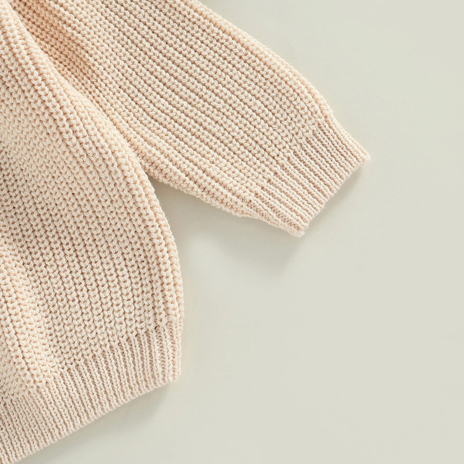 VISgogo Toddler Baby Round Neck Sweaters Long Sleeve Solid Color Loose Knitted Pullovers Kids Boys Girls Fall Winter Sweaters 250813