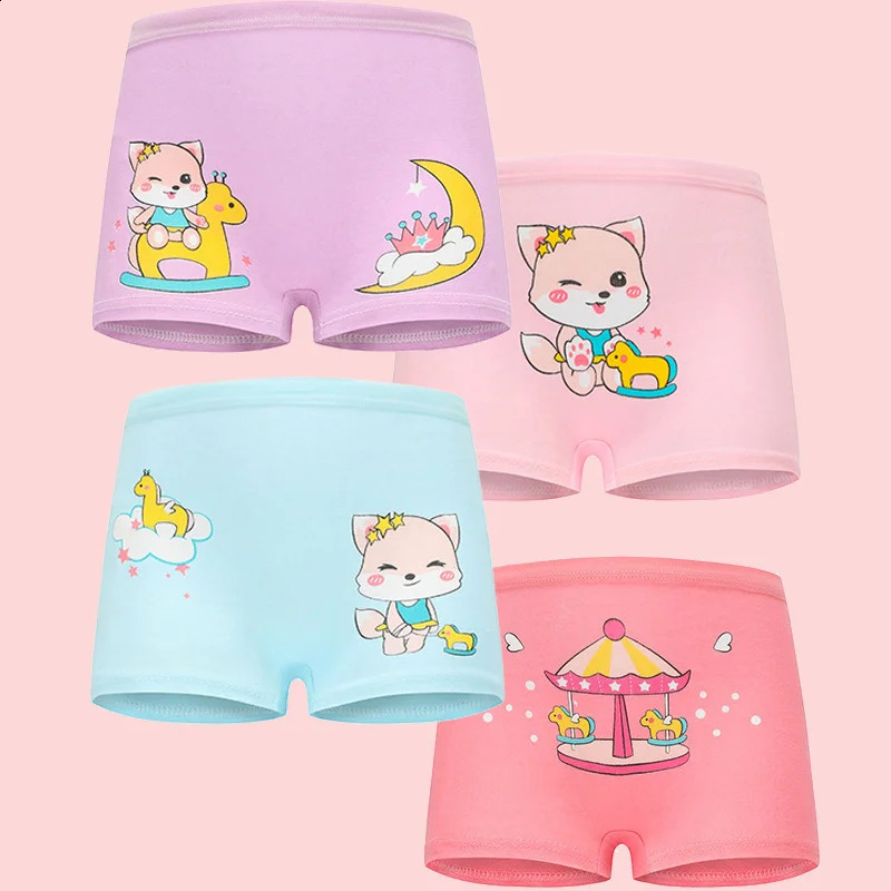 48 Pieces Childrens Girls Panties Cotton Pretty Cartoon Unicorn Print Child Underwear for Kids Boxer Breathable 250812