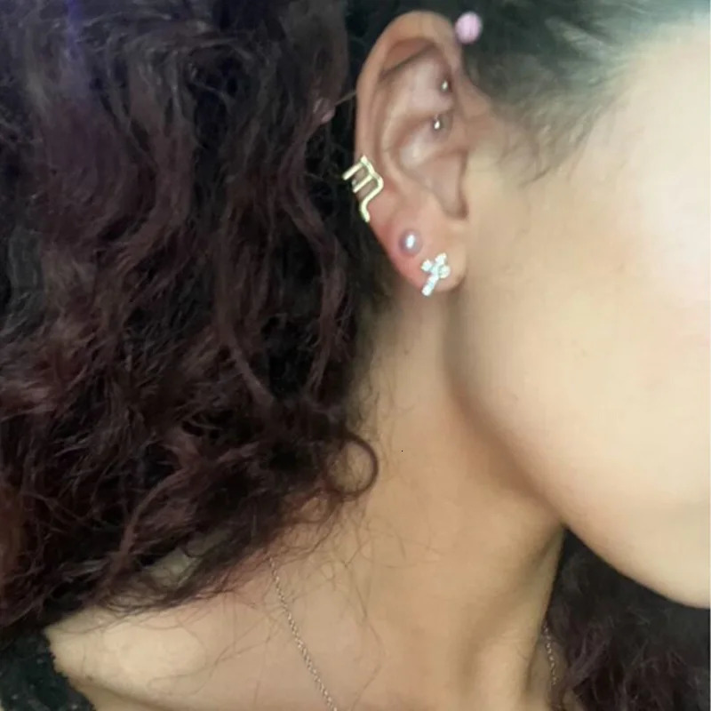 Cross Gothic Earrings Silver Color 2025 Trend Earrings Rhinestones Small Fashion Jewelry Party Gifts Accessories 250812