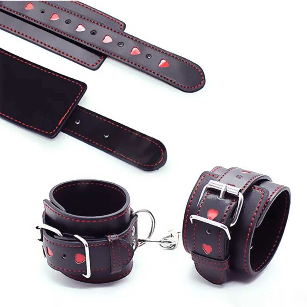 Red Heart Handcuffs Sex Toys Flirt Bondage Boutique Leather Soft Harness BDSM Game Wrist Ankle Restraints Slave Fetish Lover XJ250813