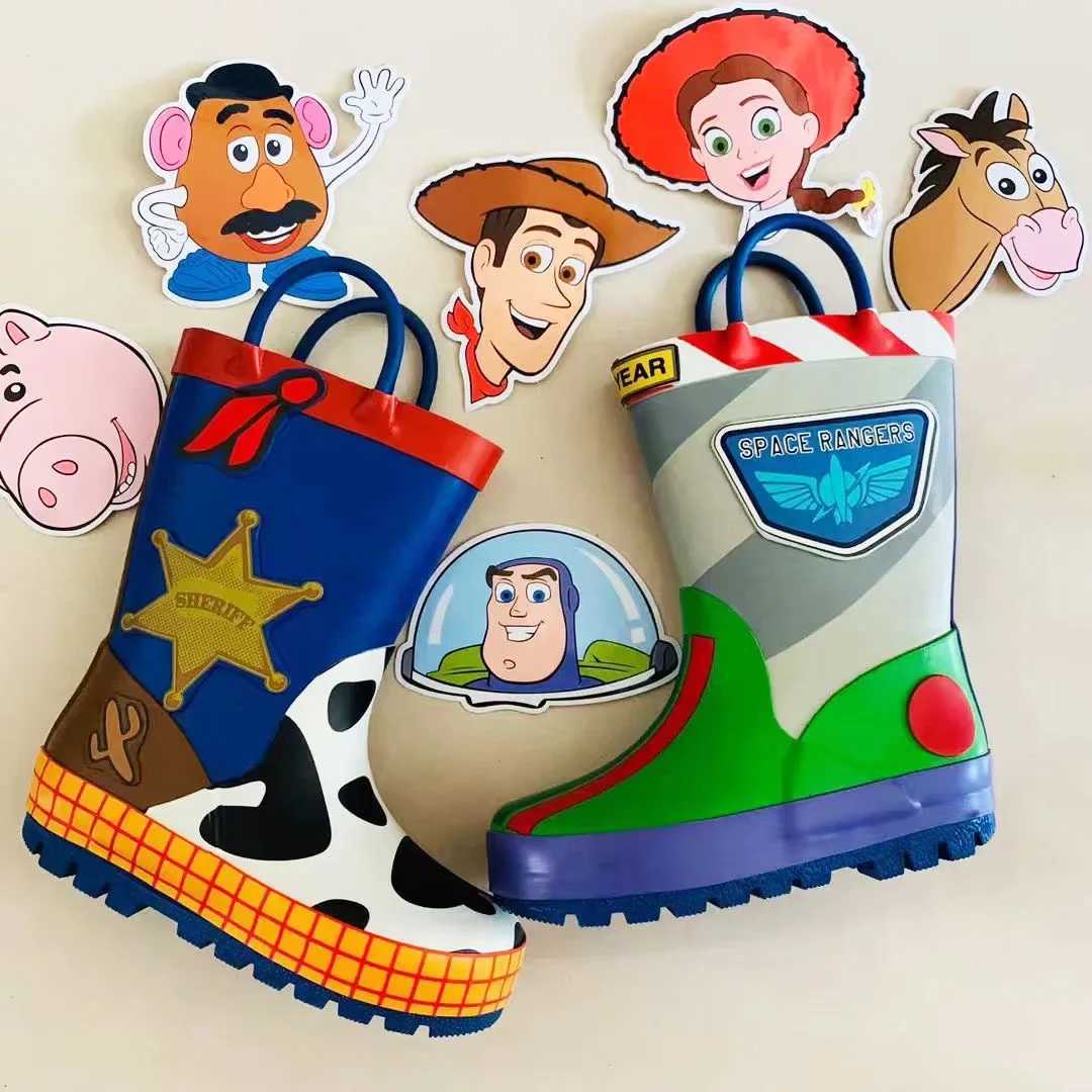 New cartoon kids Story Rain Boots Student Rain Boots Childrens Fashion Non-Slip Shoes L250813