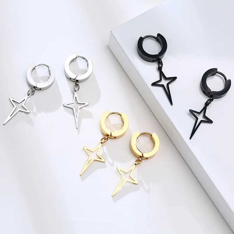 Star HoopStainless Steel Star Earring Polaris Dangle Hoop Earring Stars Charm Earrings For Men Women Jewelry Y250812