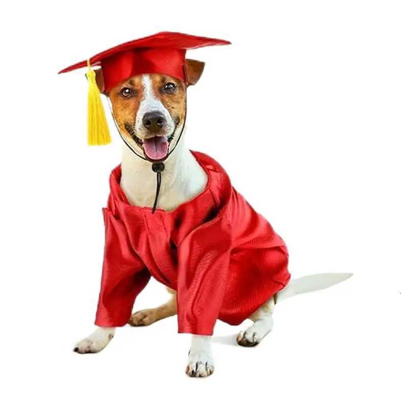 Dog Graduation Hat Washable Dog Graduation Hat And Gown Shirt Costume Set With Tassel Outfits Pet Clothes For Small Breeds Puppy XJ250813