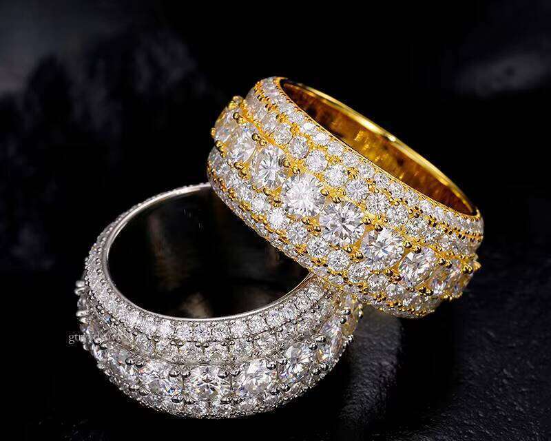 Hip Hop Ring Moissanite Sterling Silver Iced Out Champion Style Men and Women Luxury Jewelry