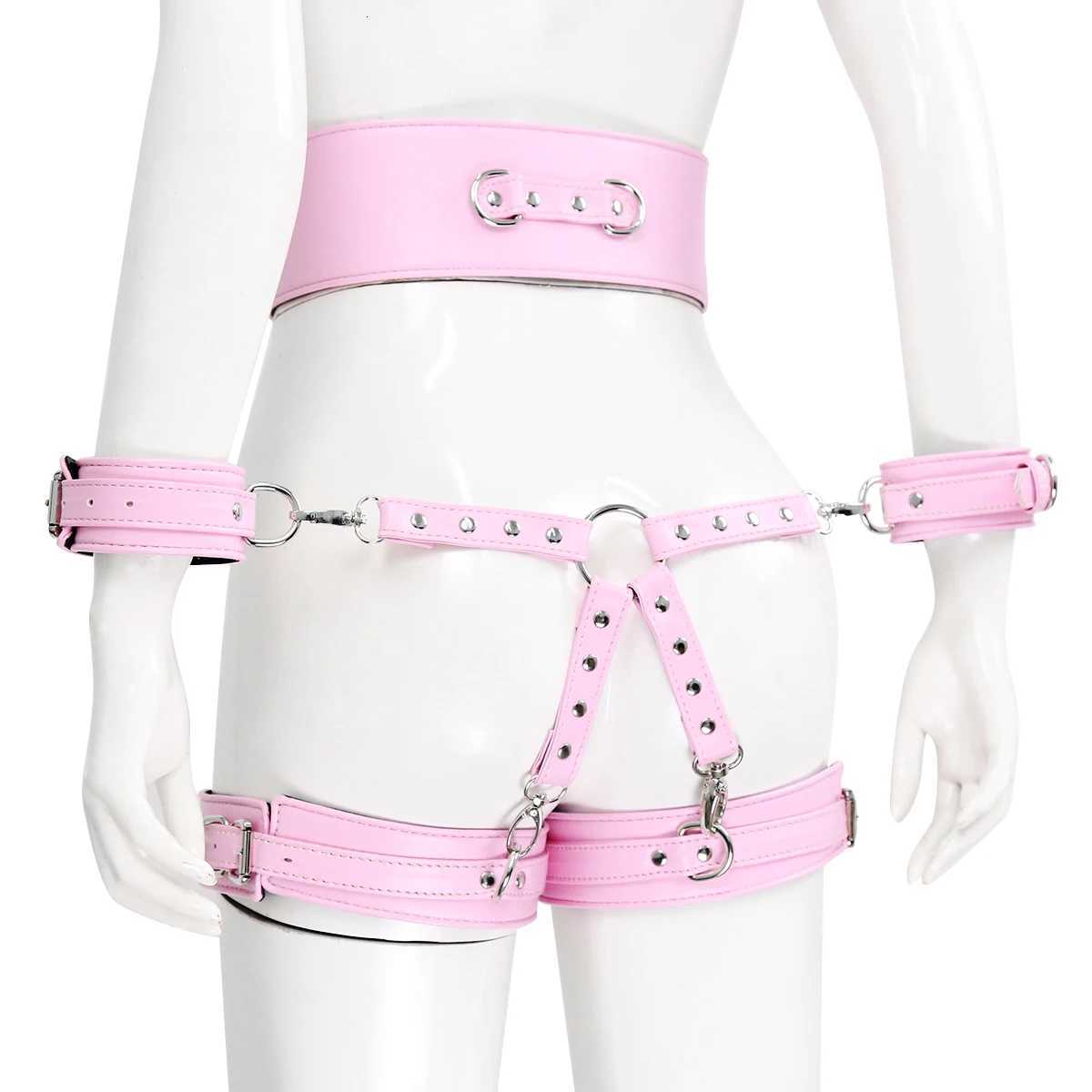 Puppy Play SM Bondage Kit Waistband Wrist Thigh Cuffs Cross Buckle Adult Games Restraints Handcuffs Leg Cuff Sex Toys XJ250813