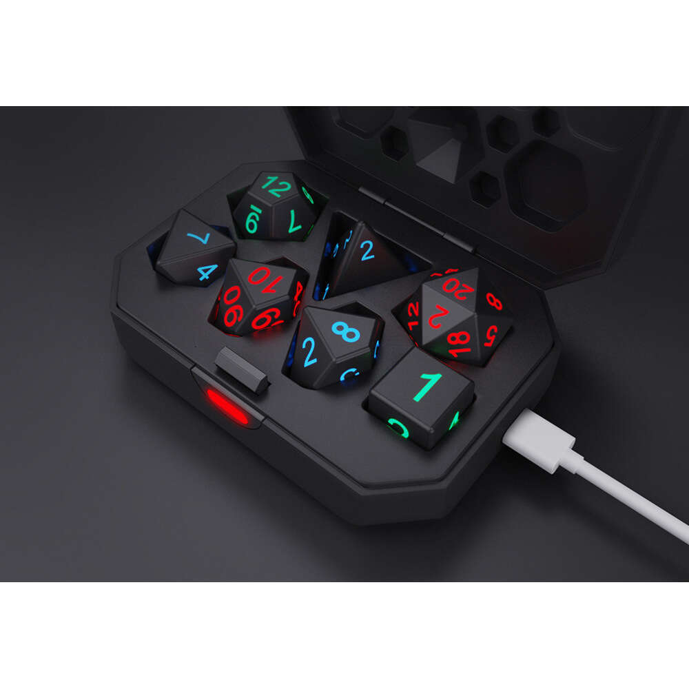 Hot Item Colorful Multi-Sided Electronic Toy Glowing Entertainment Role-Playing Tabletop Game Rechargeable Dice Set