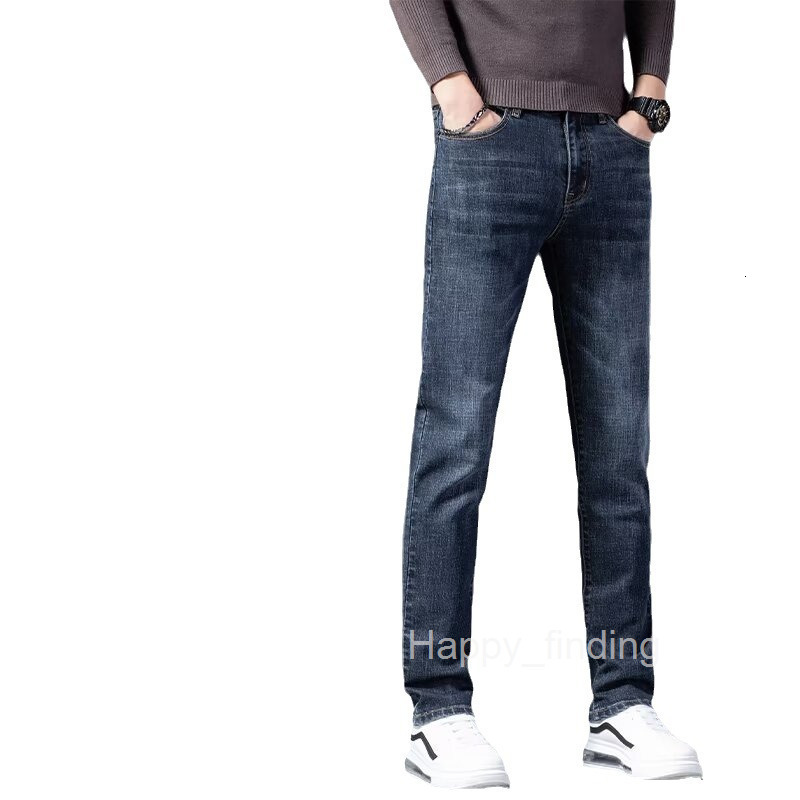 Spring New Mens Stretch Jeans Summer Casual Loose Straight Pants
