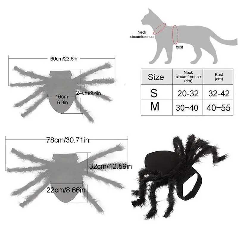 Spider Costume For Cats Fun Realistic Dogs Cats Cosplay Outfit Scary Halloween Costume For Pets Festive Costume For XJ250813