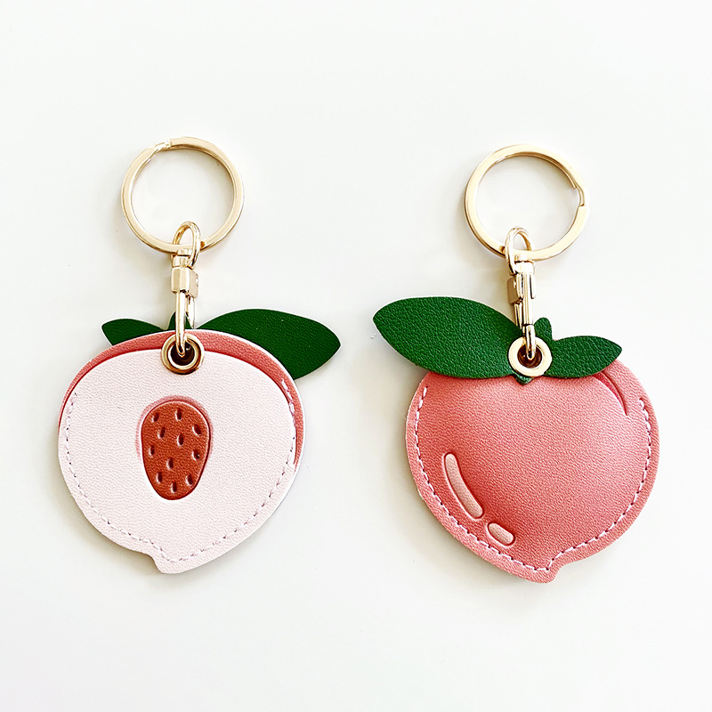 Creative Fruit-Inspired Pu Leather Key Ring Holder - Stylish & Functional