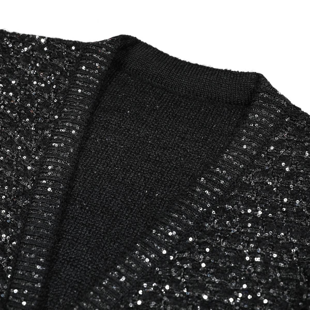 Two Color High-Quality New Fashionable Elastic Knitted Button Slim Waistband V-Neck Long Sleeved Women's Cardigan Top
