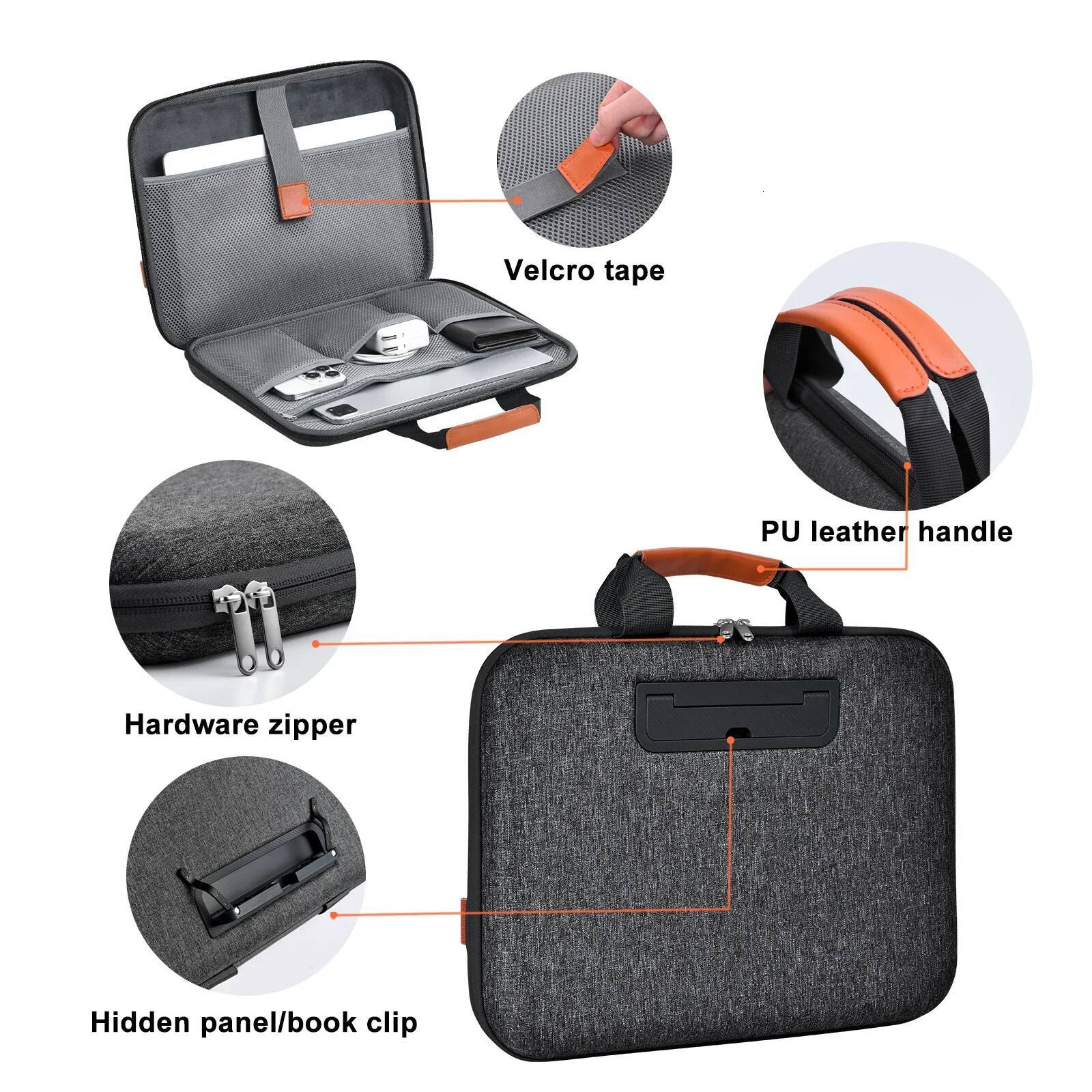 Oatsbasf 2 in 1 Case & Stand for 13.3-16.2'' Notebook Tablet Laptop Bag Shockproof Travel Business Computer Briefcase high-quality