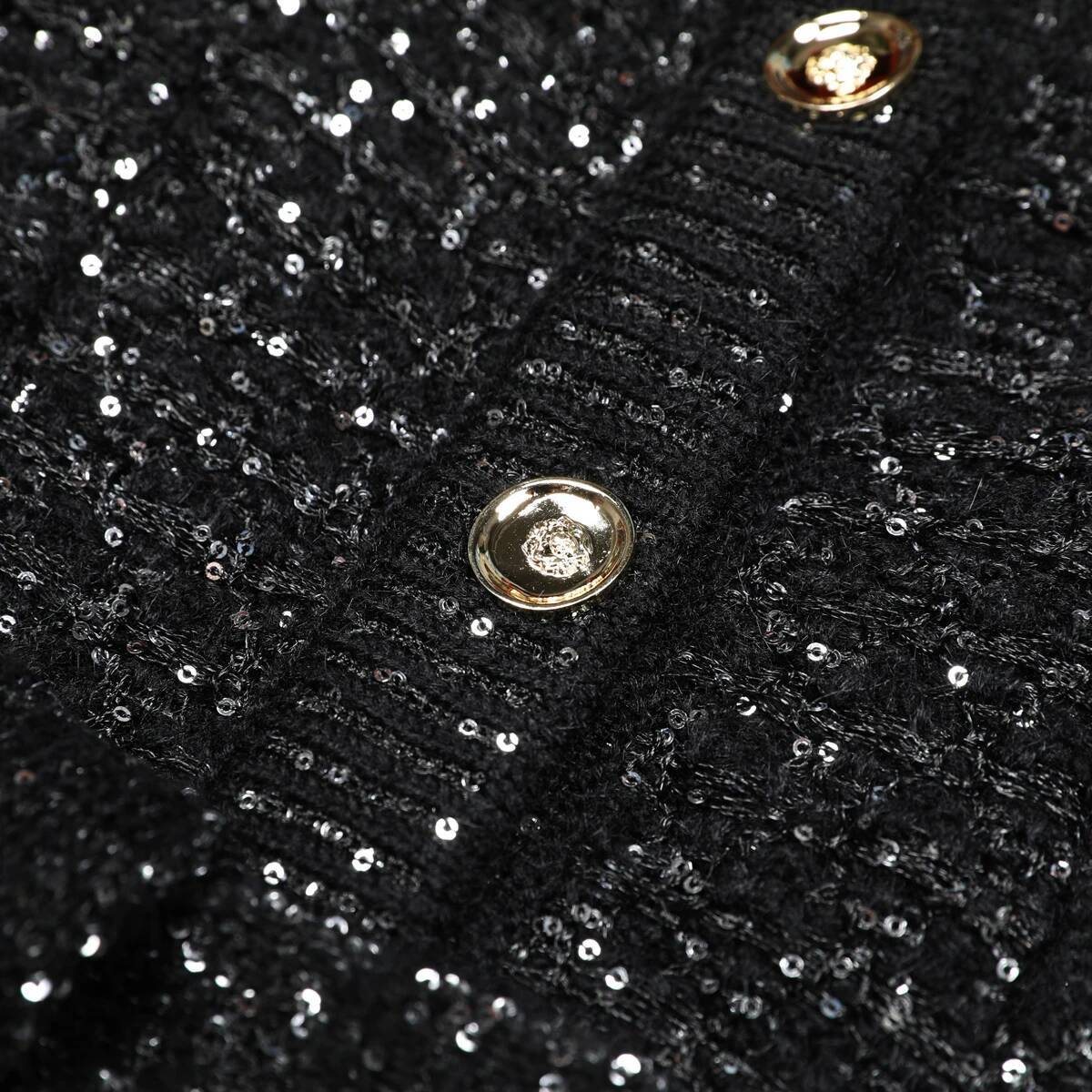 Two Color High-Quality New Fashionable Elastic Knitted Button Slim Waistband V-Neck Long Sleeved Women's Cardigan Top