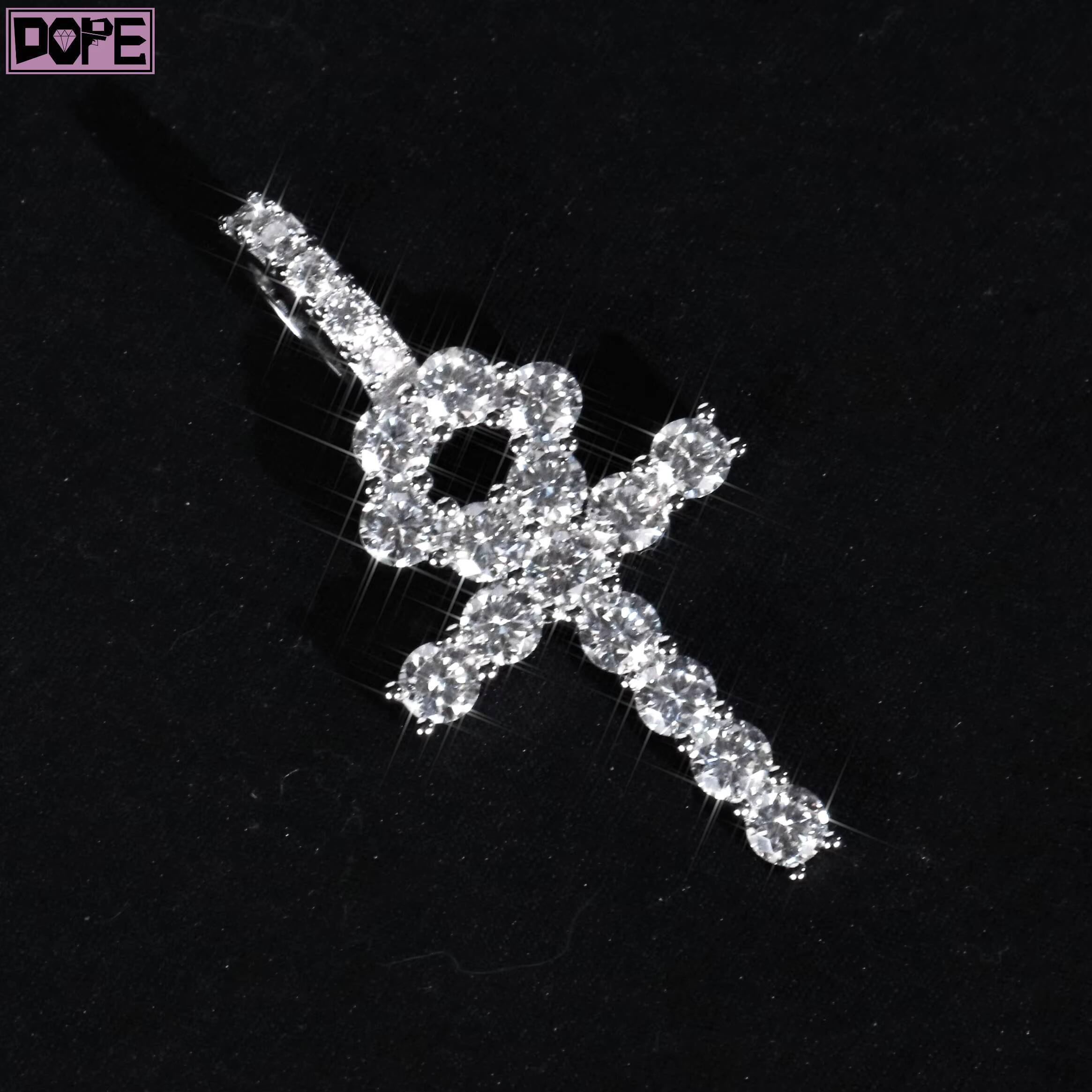 Hiphop Small Ankh Mossanite Cross Pendant 925 Silver Iced Out VVS Custom Moissanite Pendant