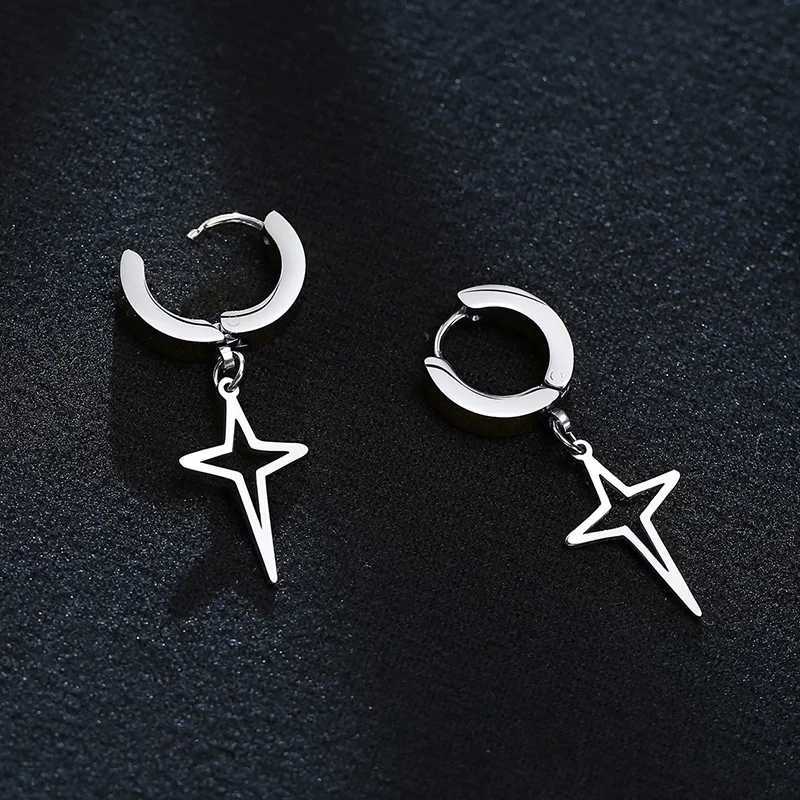 Star HoopStainless Steel Star Earring Polaris Dangle Hoop Earring Stars Charm Earrings For Men Women Jewelry Y250812