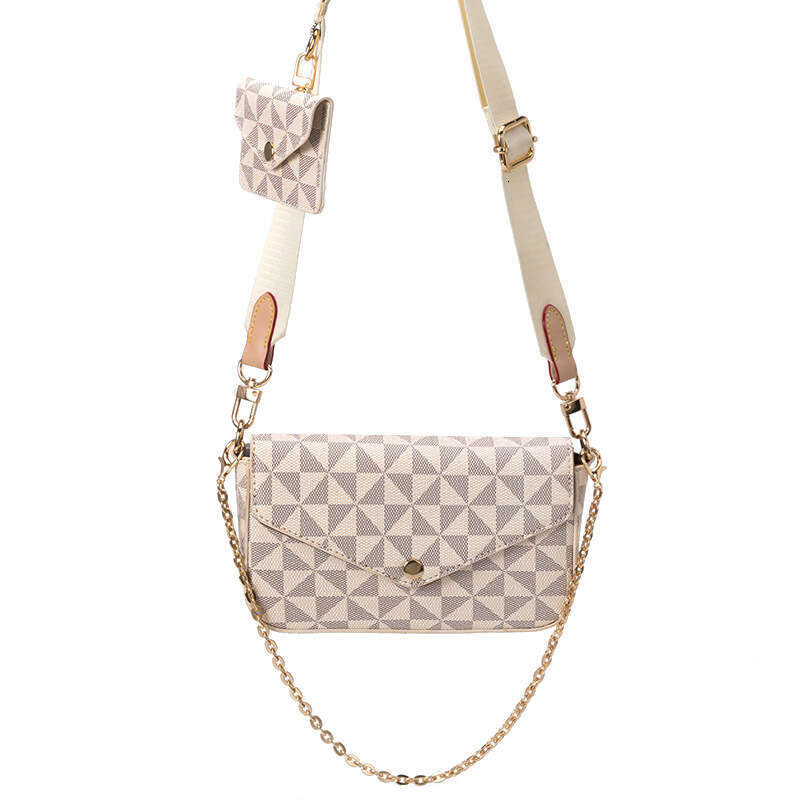 Lacel Urwebin Shoulder Bags for women men Printed Plaid Chain Square Crossbody Going out and travel Versatile Trendy Two-Piece Small Bag Z260124