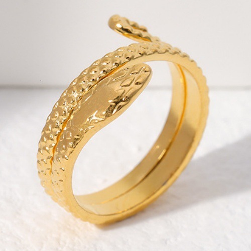 Free shipping designer jewelry Stainless Steel Open Snake Ring for Women Dark Gothic Style Anti-Fade Hot-Selling Niche Design High-End