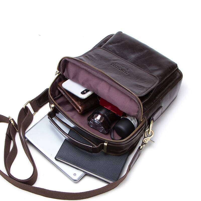 new genuine leather messenger men casual shoulder male flap bag brand crossbody bags for 9.7" Ipad