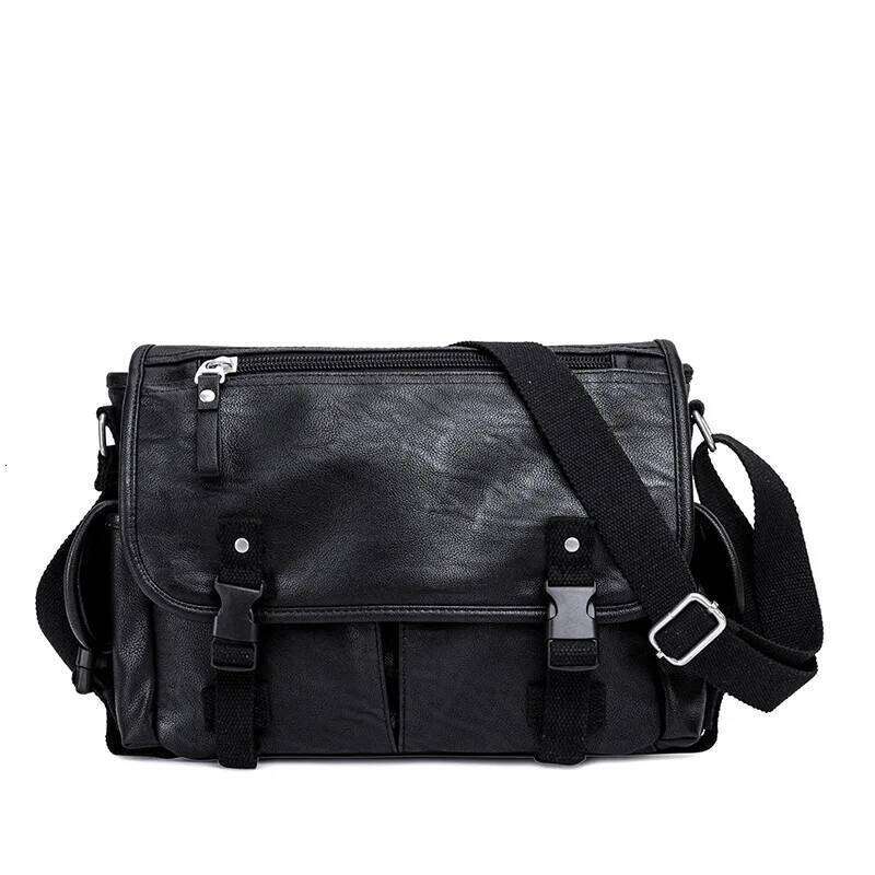 High Quality PU Leather Large Shoulder Casual Business Mens Messenger Fashion Men's Crossbody Bag Bolsas Male
