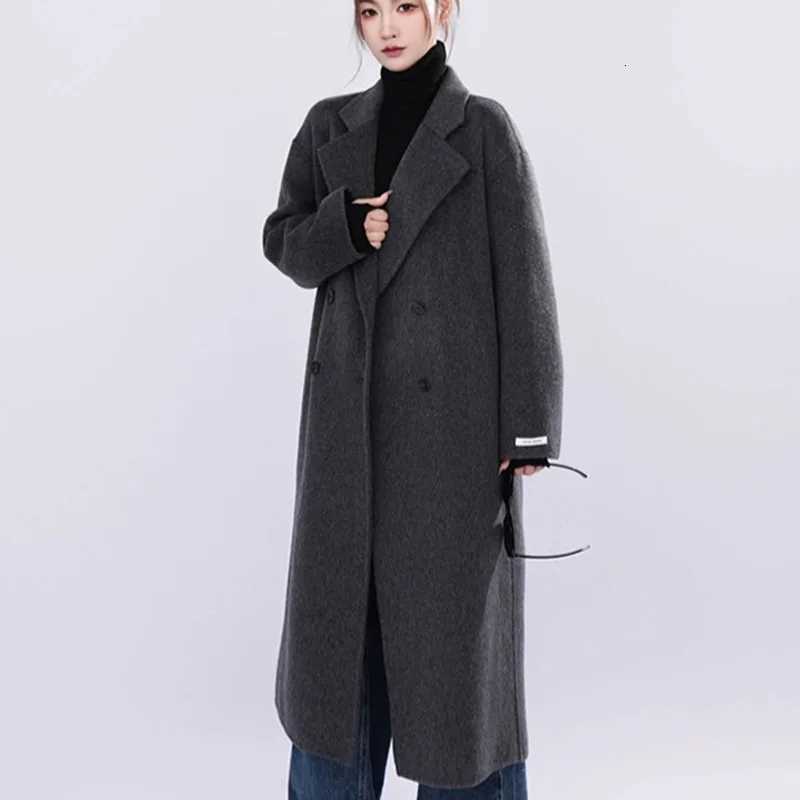 Classic Double-Breasted Laid-Back Women Woolen Coat 2025 New Fashion Autumn Winter Women Mid-Length Loose Women Woolen Coat H365 Z250813